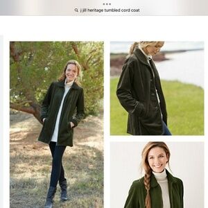J.Jill 3x Heritage Tumbled Cord Jacket Hunter Green SOLD 1/24
